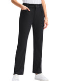 Women's High-Waisted Stretch Golf Pants | Slim Straight-Leg Athletic Trousers with Elastic Back Waistband &amp; Pockets