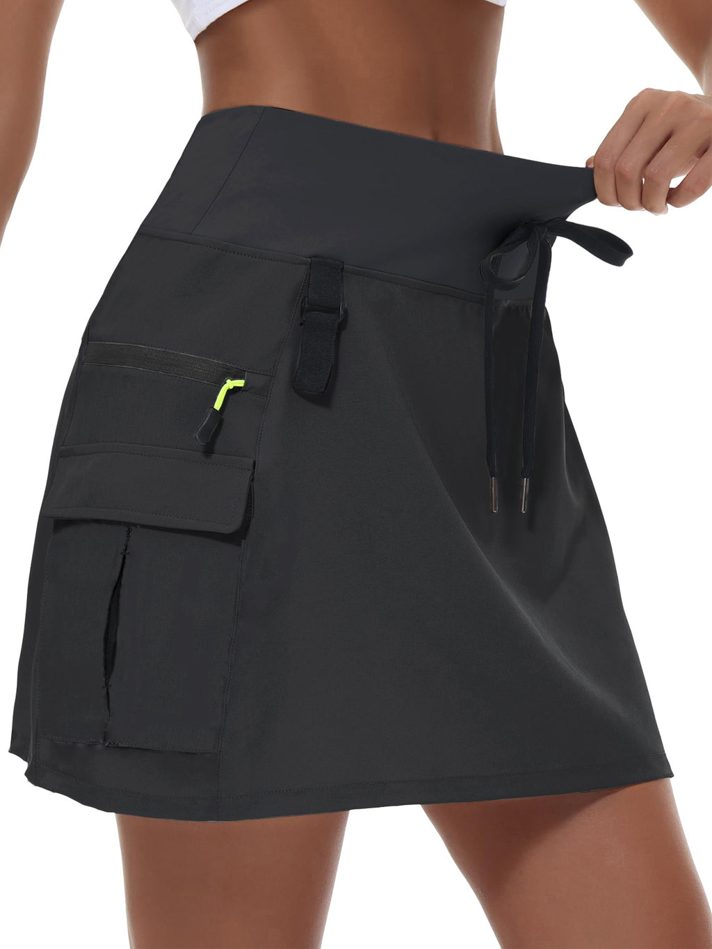 Women's High-Waist Cargo Outdoor Skort | Quick-Dry Hiking Skirt with Built-in Shorts &amp; Pockets