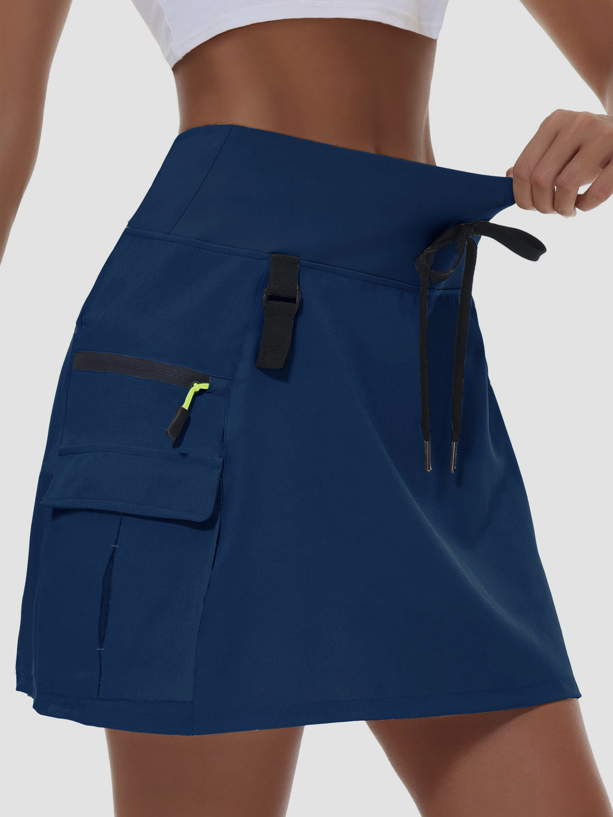 Women's High-Waist Cargo Outdoor Skort | Quick-Dry Hiking Skirt with Built-in Shorts &amp; Pockets
