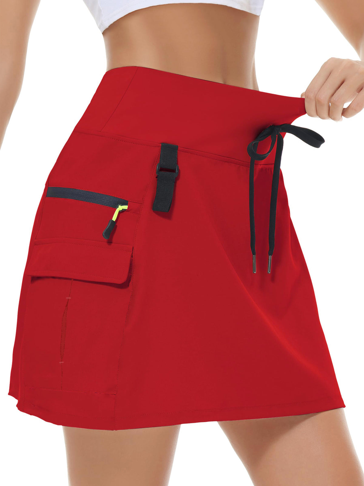 Women's High-Waist Cargo Outdoor Skort | Quick-Dry Hiking Skirt with Built-in Shorts &amp; Pockets