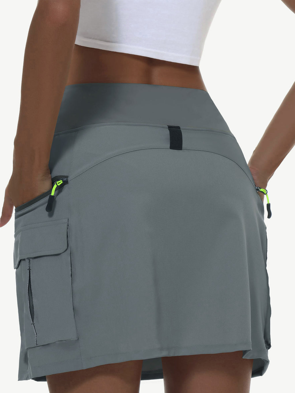 Women's High-Waist Cargo Outdoor Skort | Quick-Dry Hiking Skirt with Built-in Shorts &amp; Pockets