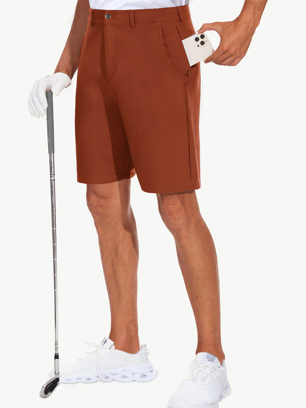 Men's Stretch Golf Shorts | Lightweight Quick-Dry Flat-Front Performance Shorts with Pockets