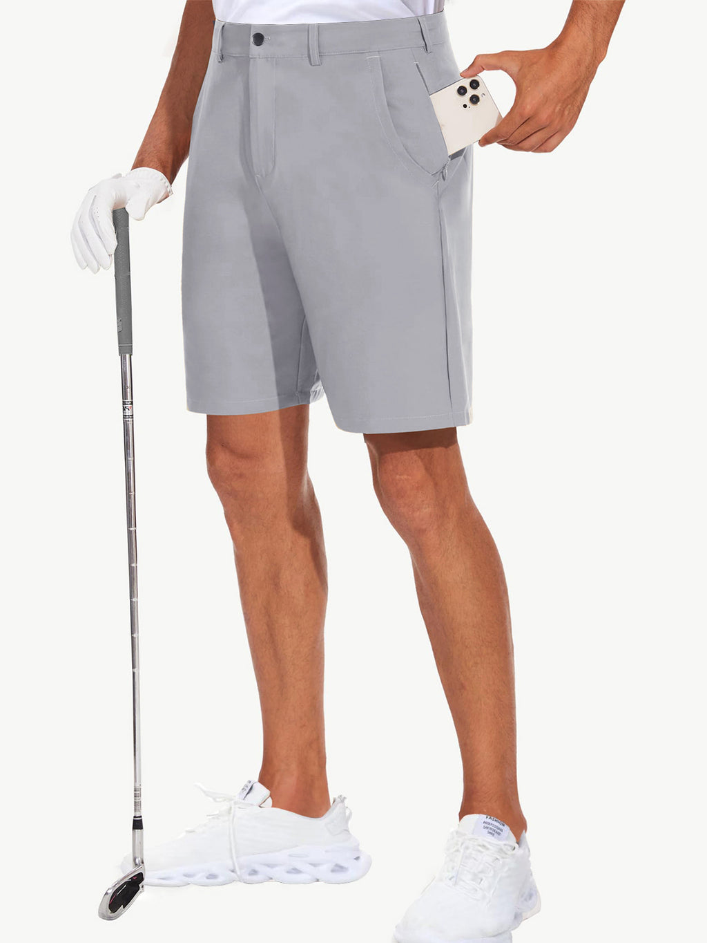 Men's Stretch Golf Shorts | Lightweight Quick-Dry Flat-Front Performance Shorts with Pockets