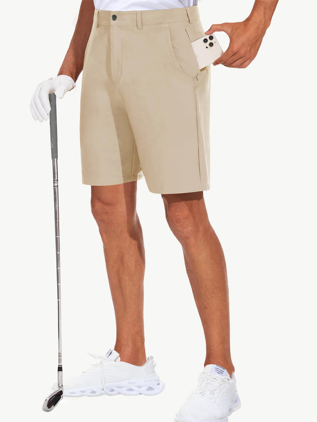Men's Stretch Golf Shorts | Lightweight Quick-Dry Flat-Front Performance Shorts with Pockets