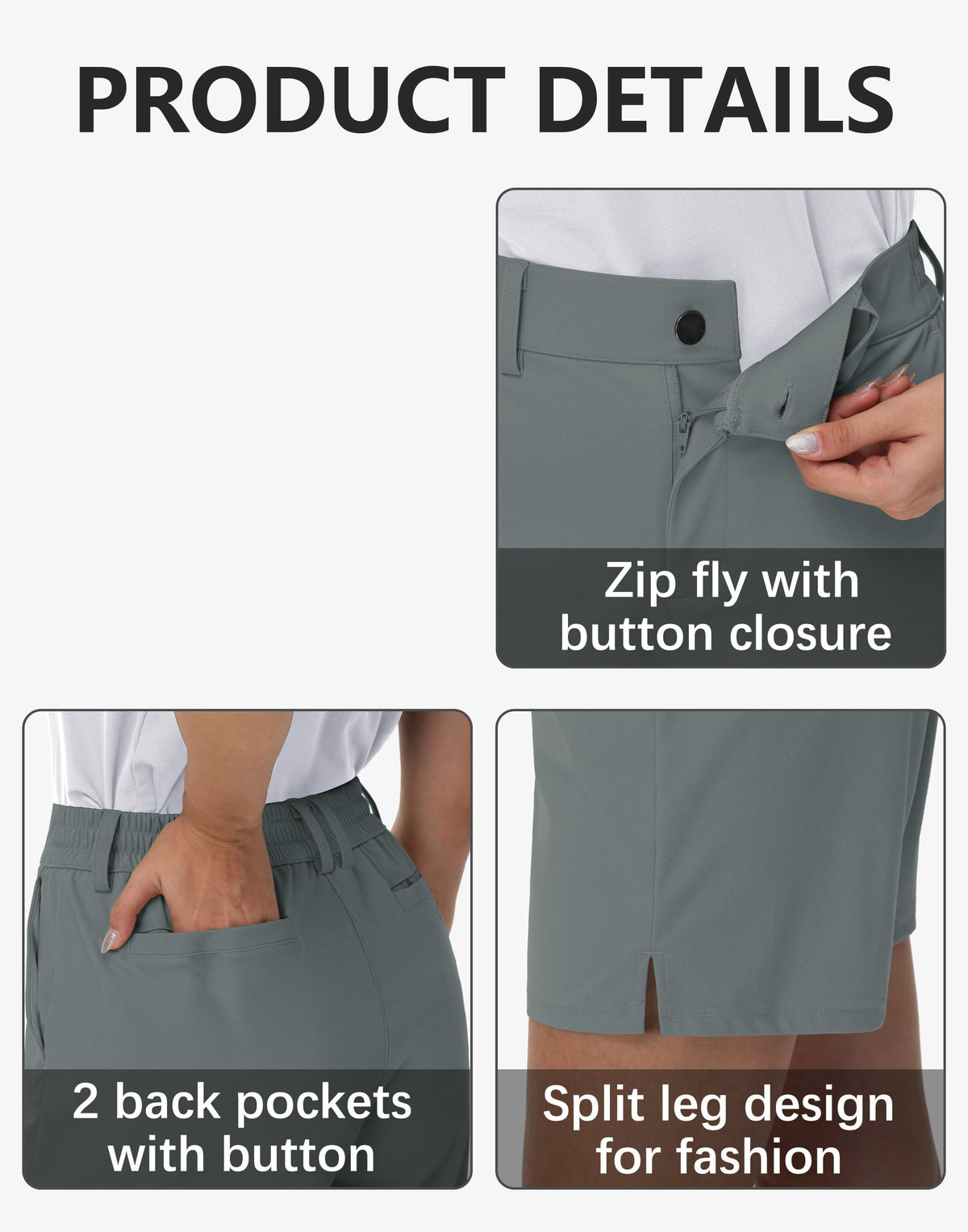Women's Stretch Golf Shorts | Lightweight Quick-Dry Bermuda Shorts with Pockets