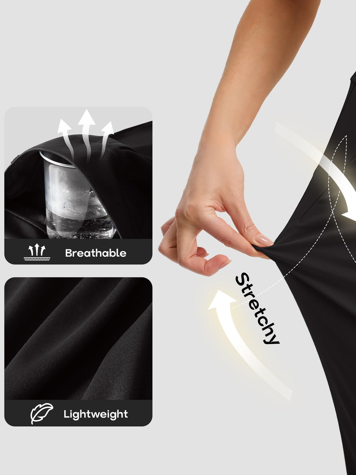 Women's Stretch Golf Capri Pants | Slim-Fit Cropped Outdoor Pants with Pockets &amp; Belt Loops