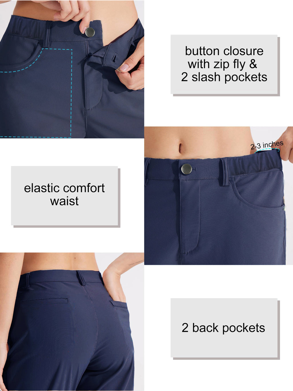 Women's Stretch Woven Golf Pants | Slim-Fit Multi-Pocket Pants for Golf &amp; Work