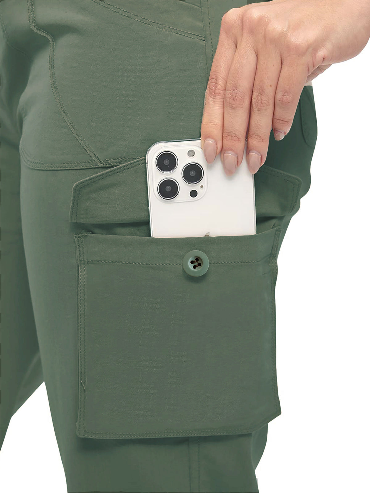 Women's Outdoor Cargo Capri Pants | Lightweight Quick-Dry Cropped Hiking Pants with Ribbed Waistband &amp; Pockets