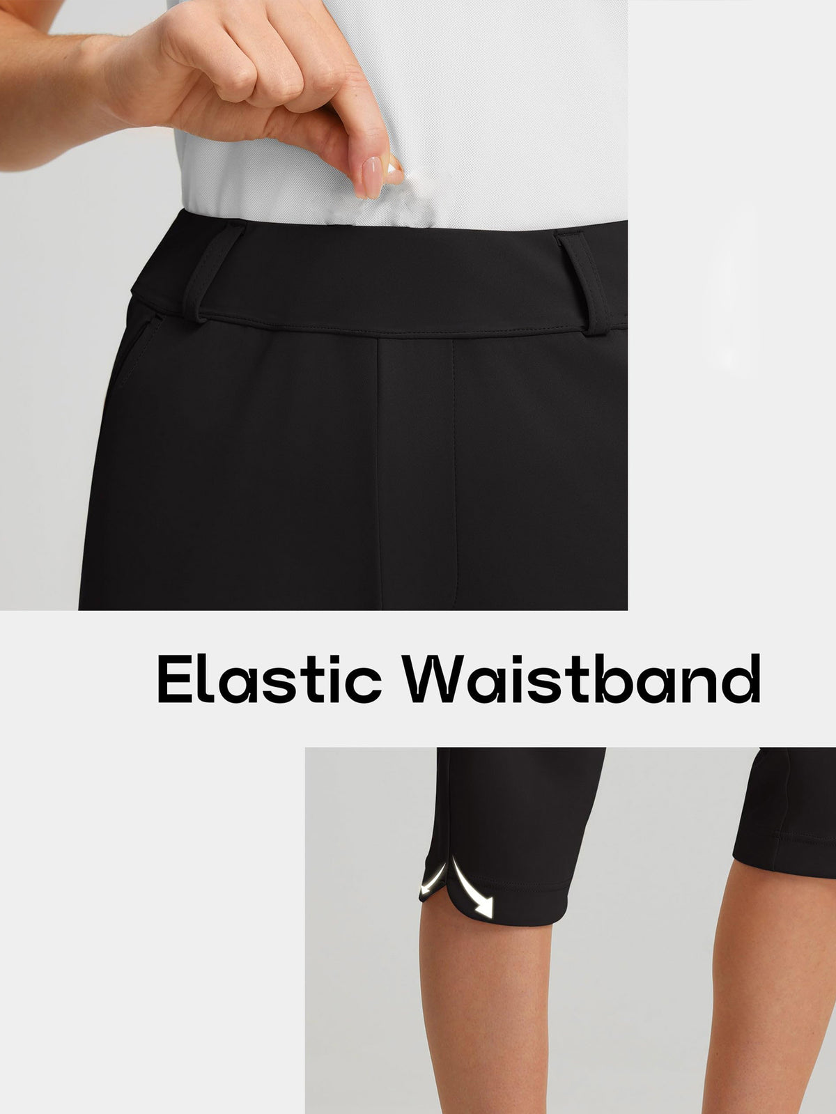 Women's Stretch Golf Capri Pants | Slim-Fit Cropped Outdoor Pants with Pockets &amp; Belt Loops