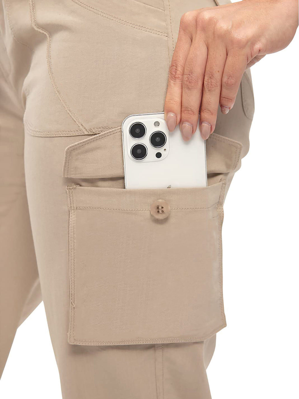 Women's Outdoor Cargo Capri Pants | Lightweight Quick-Dry Cropped Hiking Pants with Ribbed Waistband &amp; Pockets