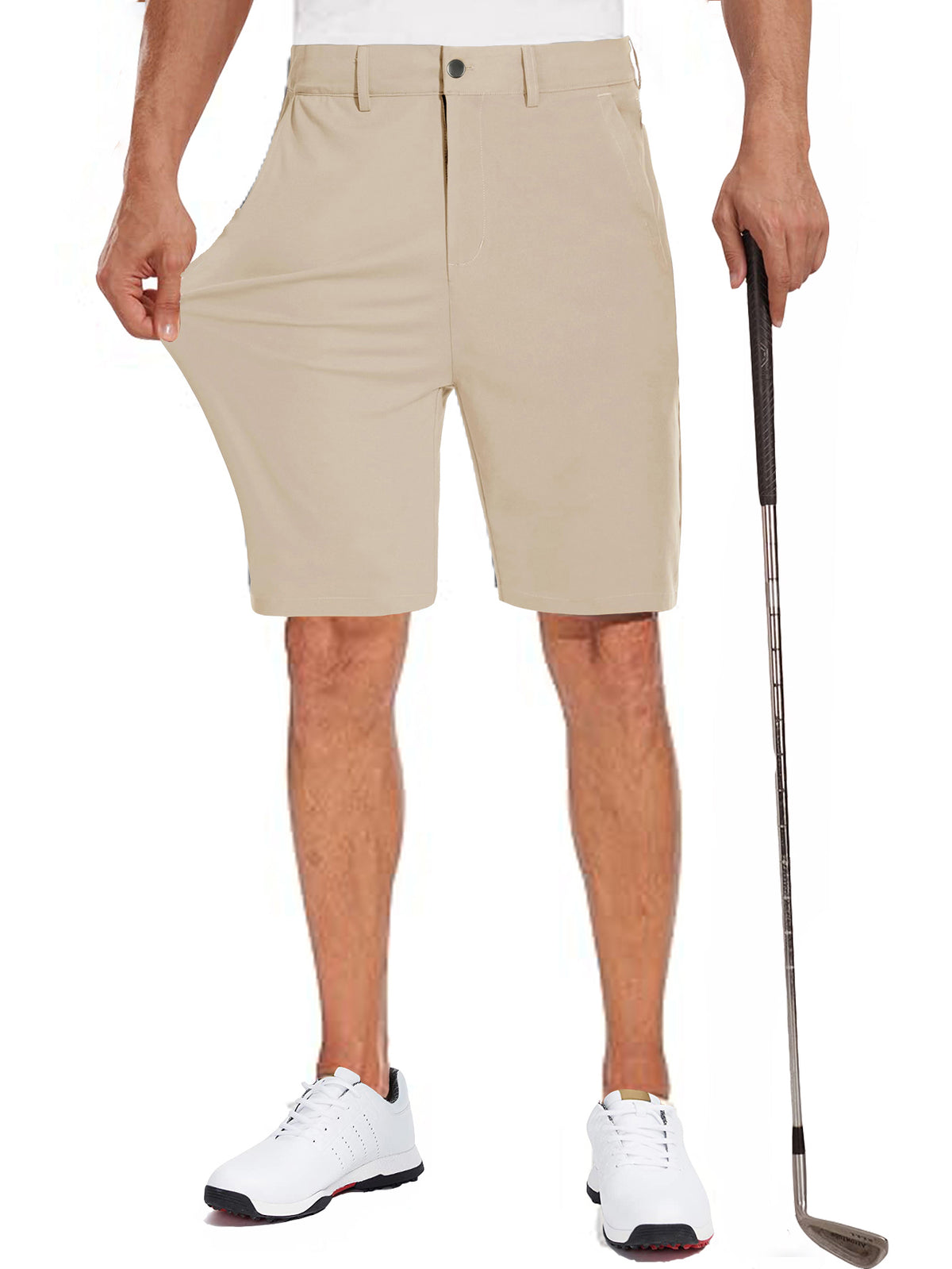 Men's Stretch Golf Shorts | Lightweight Quick-Dry Flat-Front Performance Shorts with Pockets