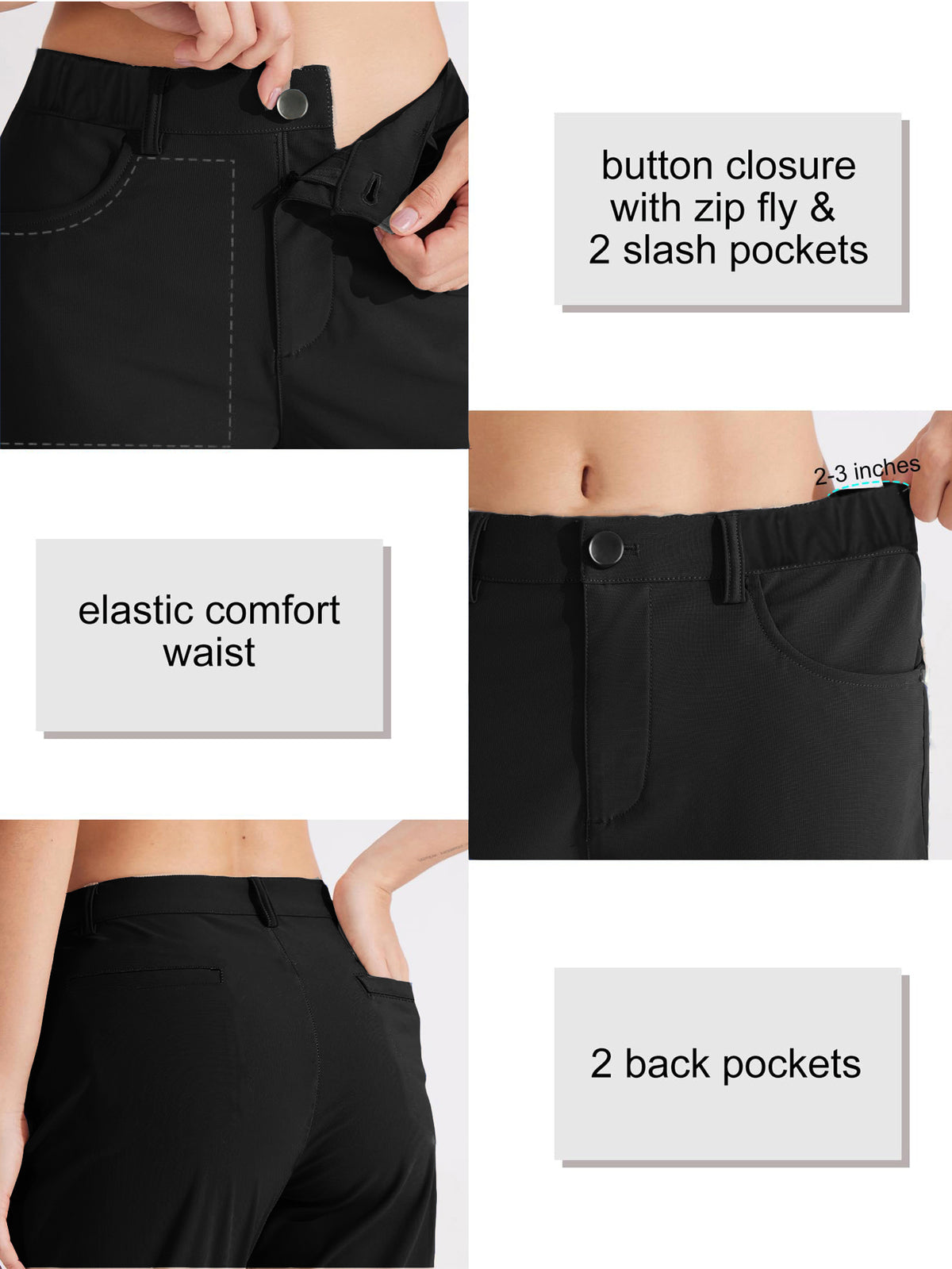 Women's Stretch Woven Golf Pants | Slim-Fit Multi-Pocket Pants for Golf &amp; Work