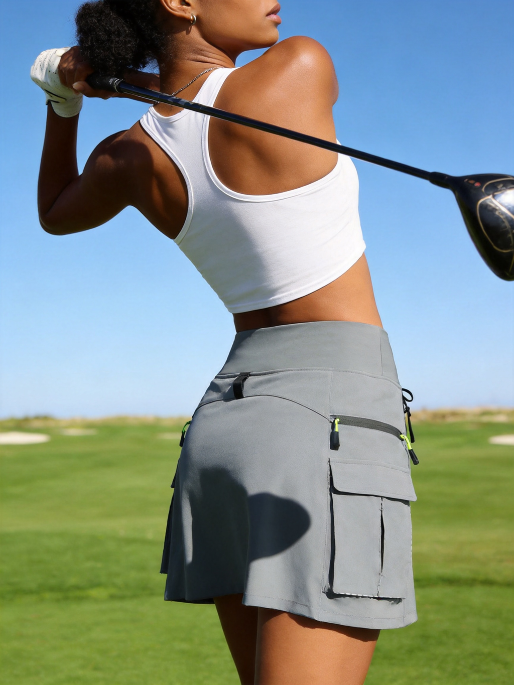 Women's High-Waist Cargo Outdoor Skort | Quick-Dry Hiking Skirt with Built-in Shorts &amp; Pockets