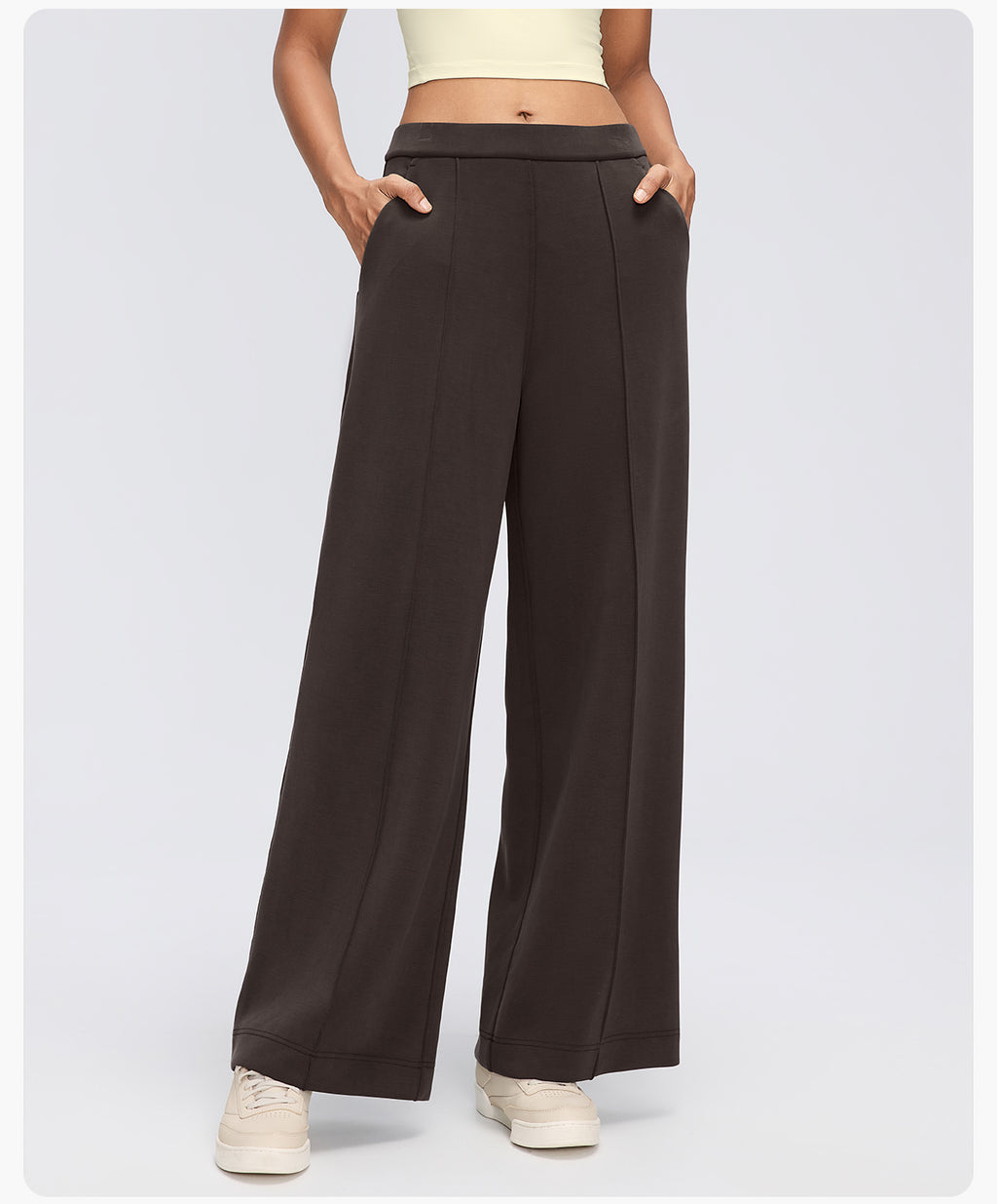 Women's Modal Air Layer Wide-Leg Pants | Soft Drape High-Waist Lounge & Yoga Trousers