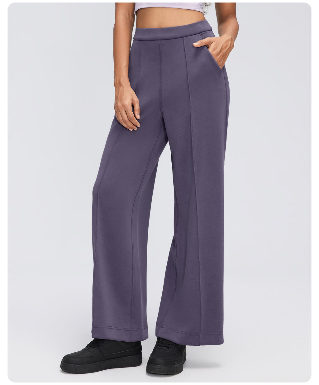 Women's Modal Air Layer Wide-Leg Pants | Soft Drape High-Waist Lounge & Yoga Trousers