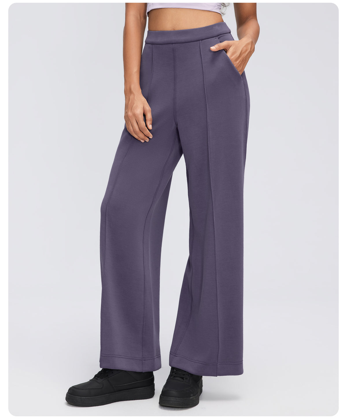 Women's Modal Air Layer Wide-Leg Pants | Soft Drape High-Waist Lounge & Yoga Trousers