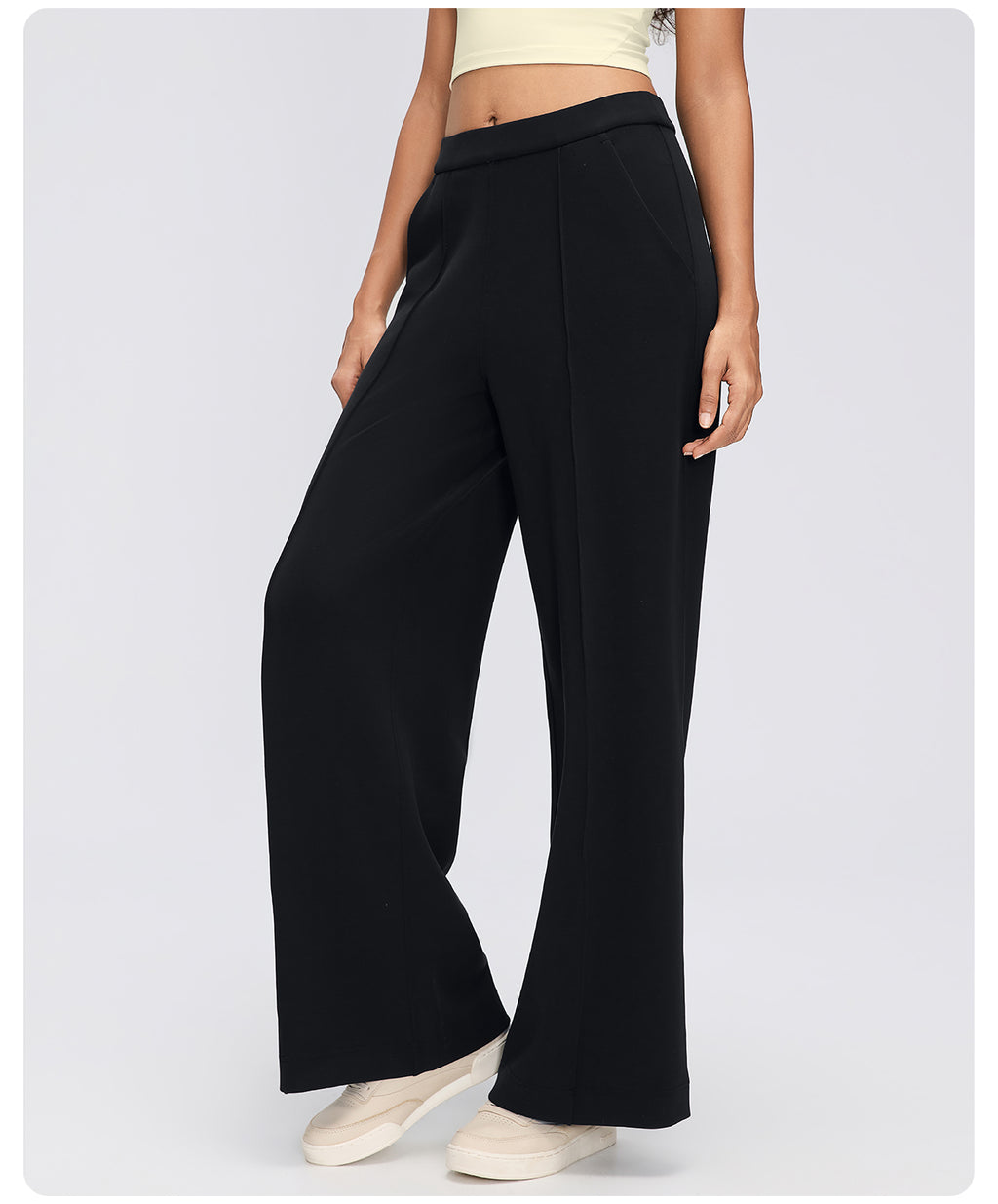 Women's Modal Air Layer Wide-Leg Pants | Soft Drape High-Waist Lounge & Yoga Trousers