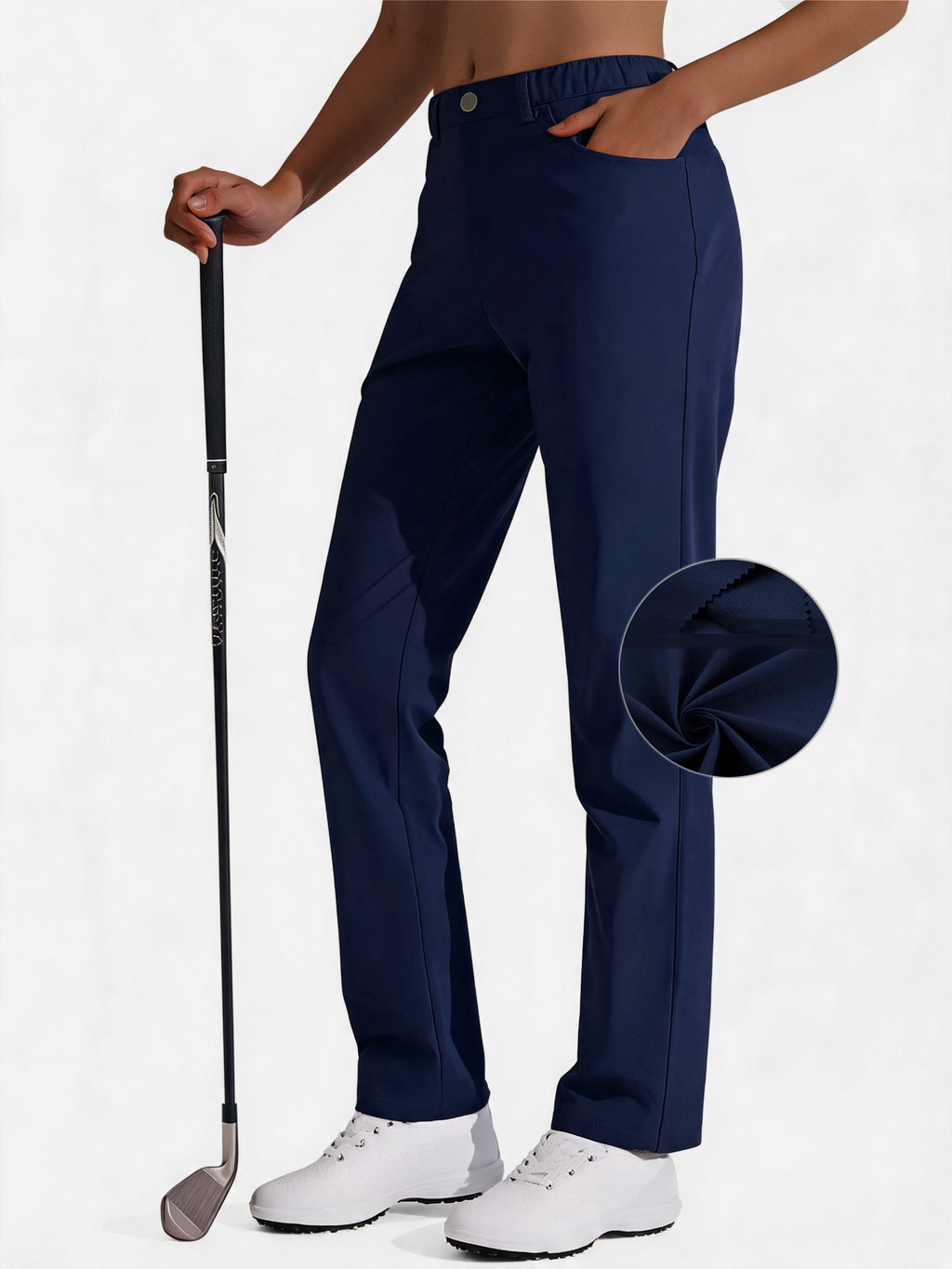 Women's Stretch Woven Golf Pants | Slim-Fit Multi-Pocket Pants for Golf &amp; Work