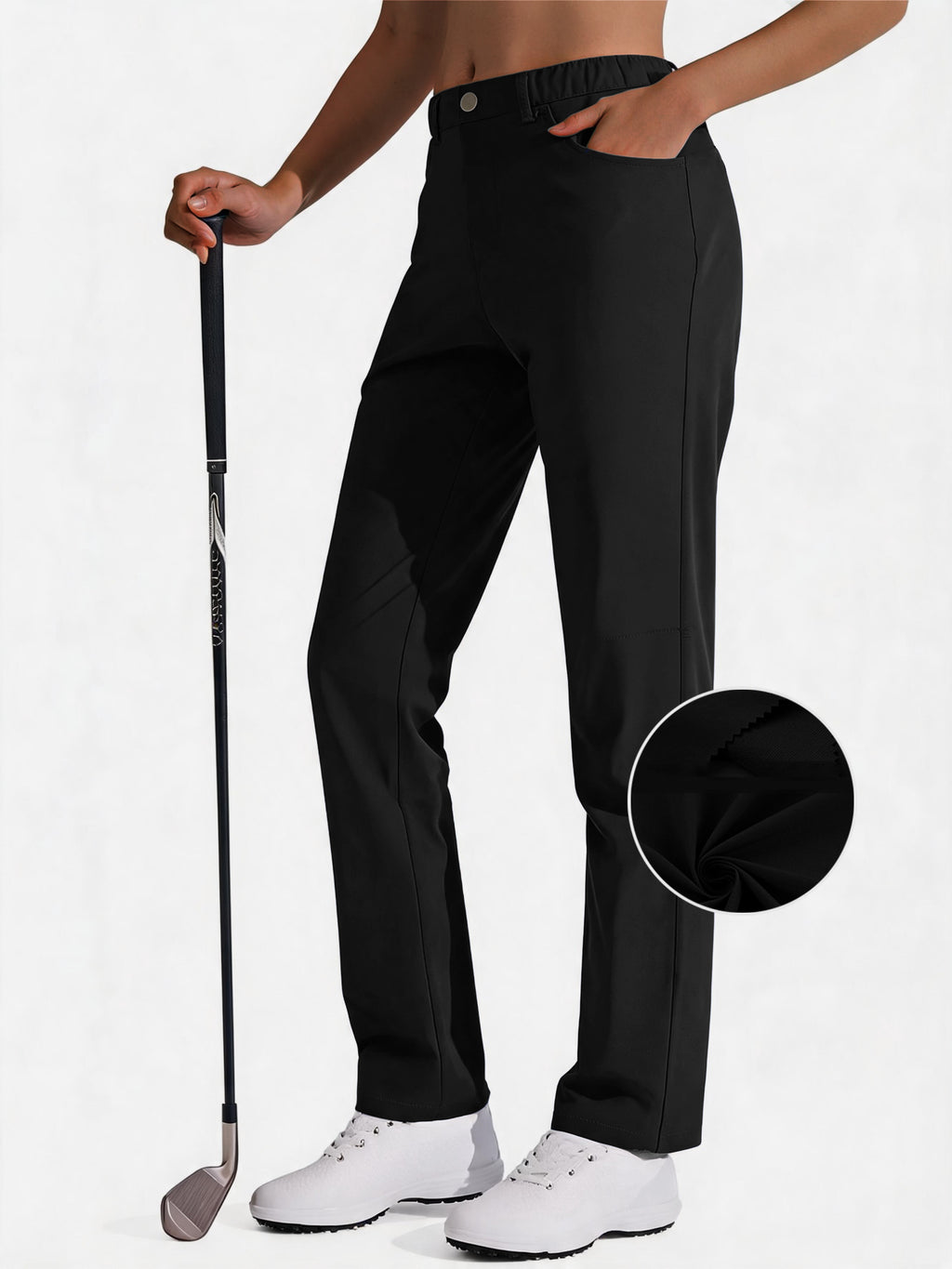 Women's Stretch Woven Golf Pants | Slim-Fit Multi-Pocket Pants for Golf &amp; Work